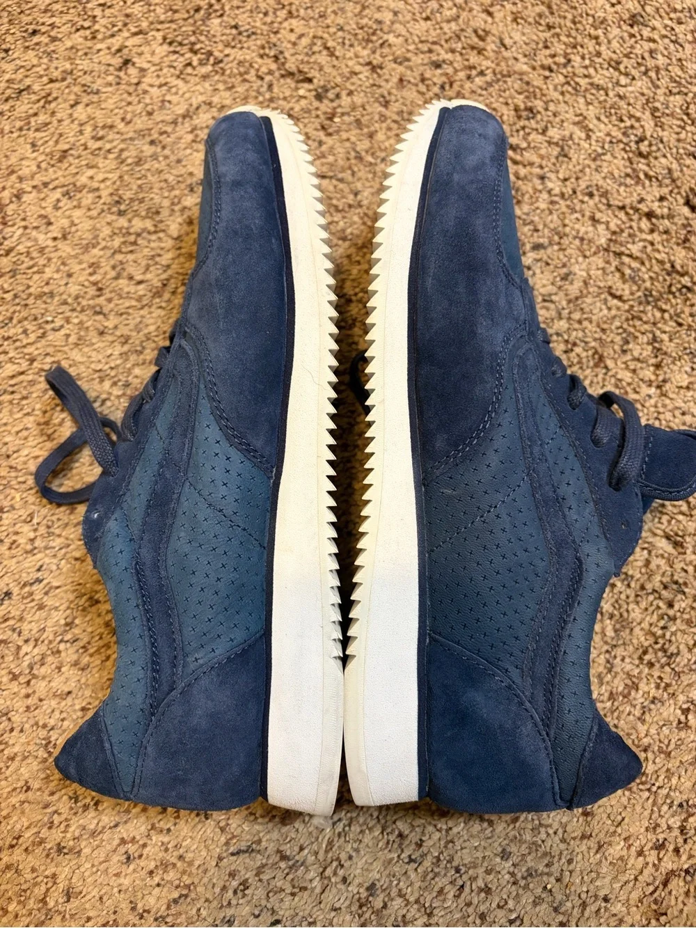 Vans Men's Navy Blue Suede Athletic Sneakers 10.5